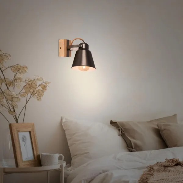 Briloner 2406-014 - Fali spotlámpa RETRO 1xE27/40W/230V barna