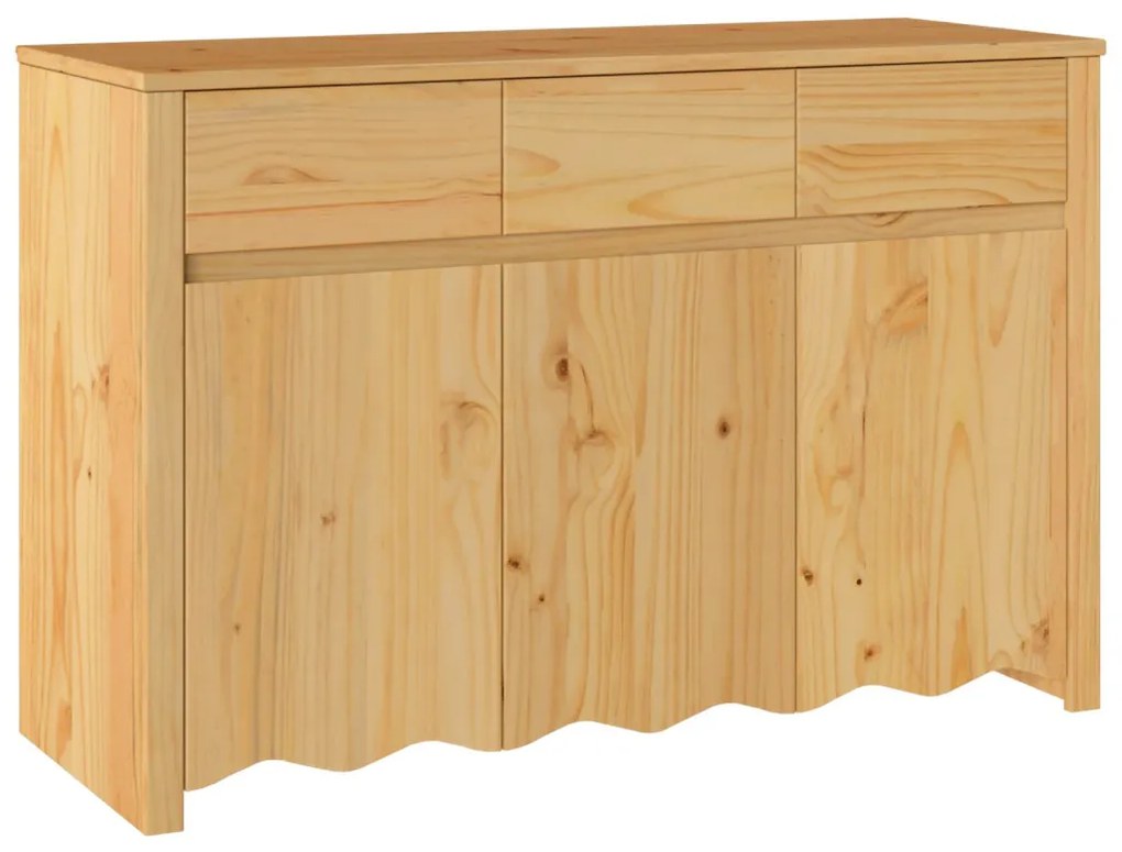 Oldalszekrény "DRAMMEN" 114x43x75,5 cm Tömör fenyő