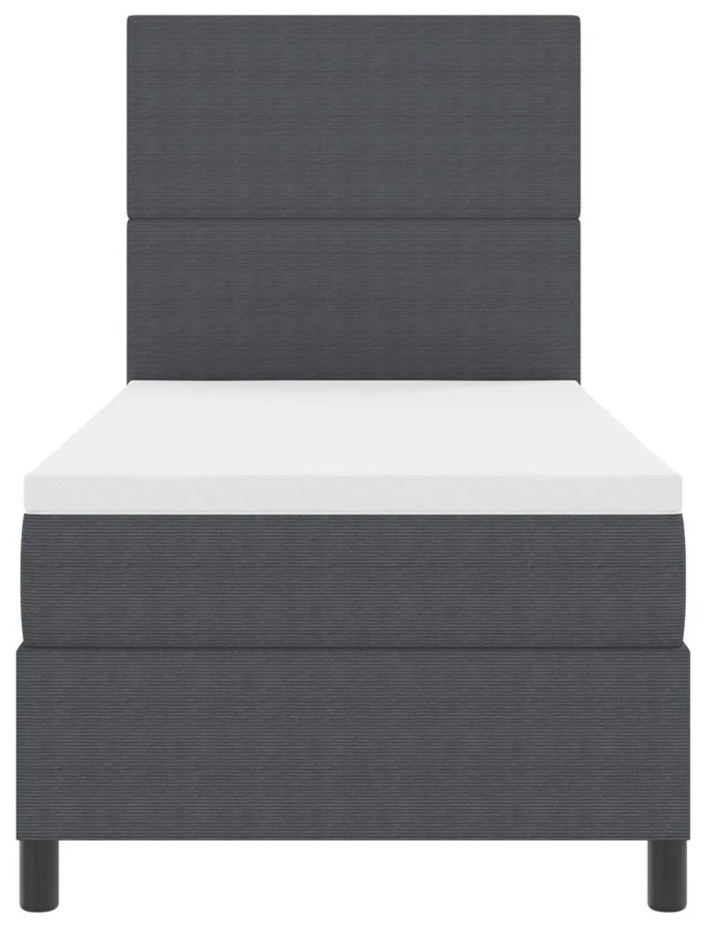 Box Spring Ágy matraccal & LED Sötétszürke 80x200 cm Bársonyos Szövet