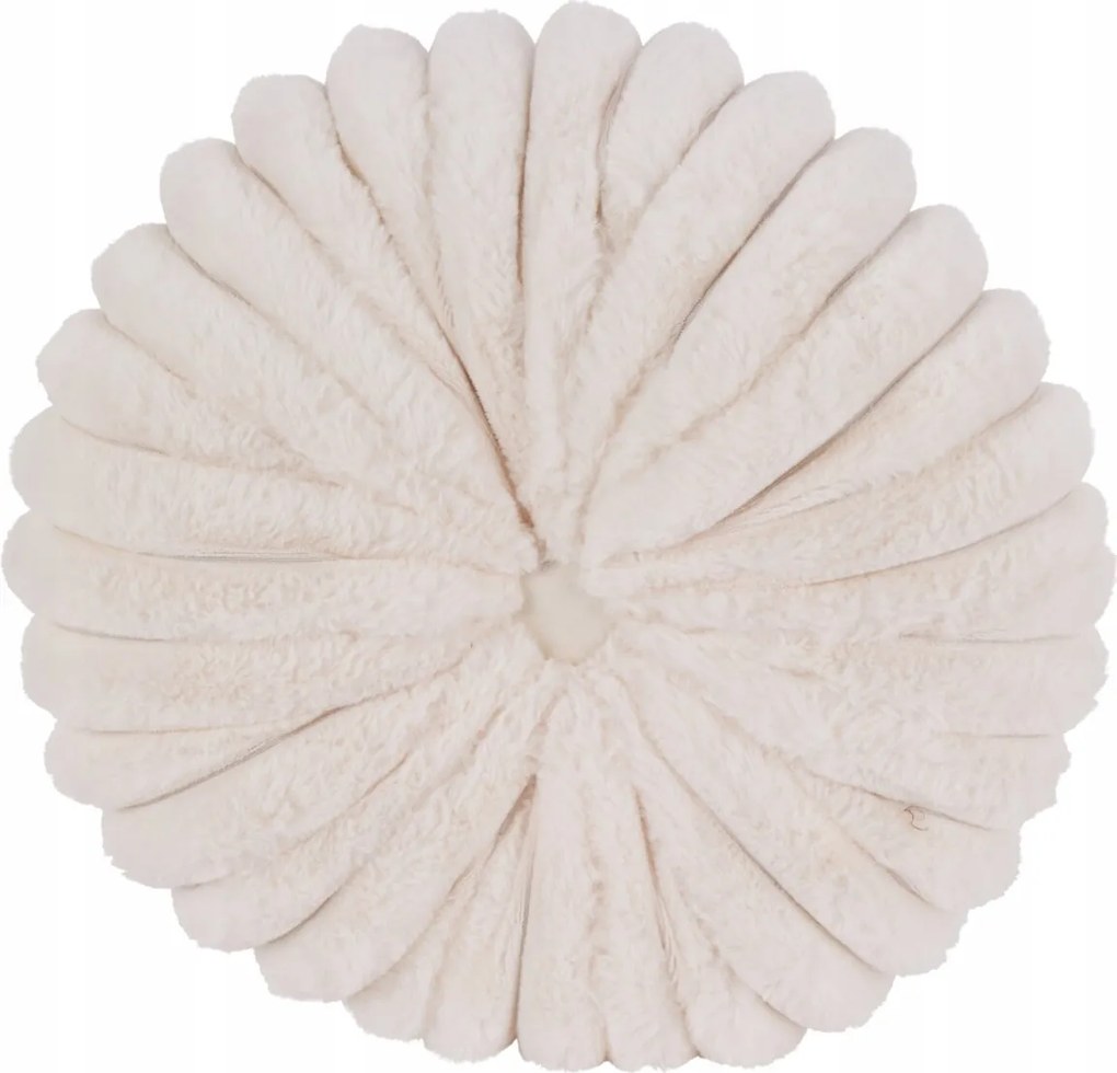 Díszpárna kerek, puha nyuszi szőrme 35x10 cm