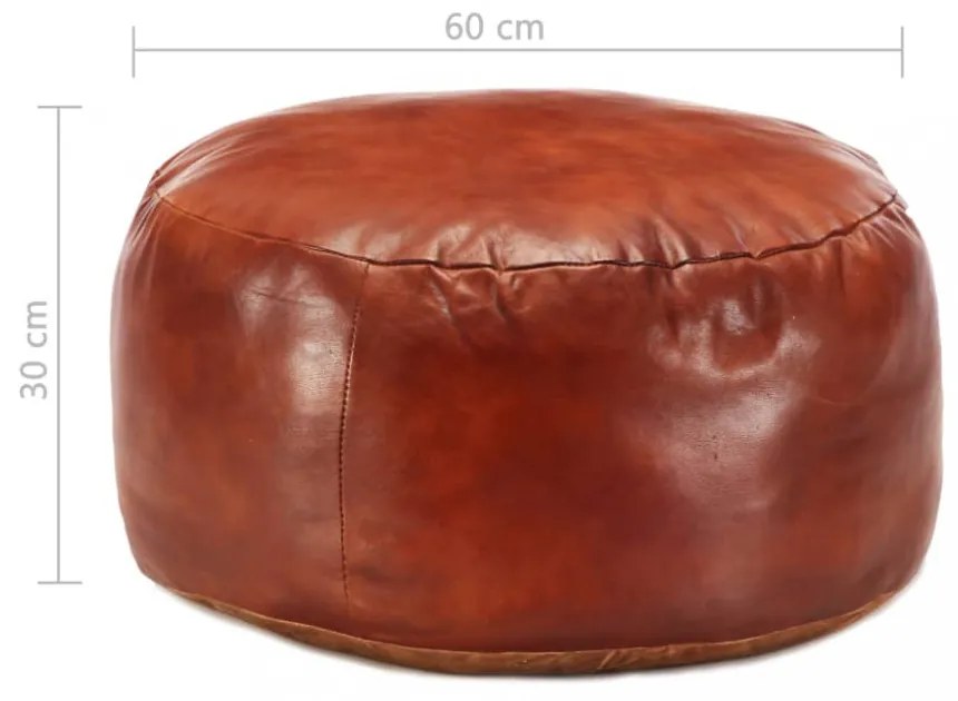 sárgásbarna valódi kecskebőr puff 60 x 30 cm