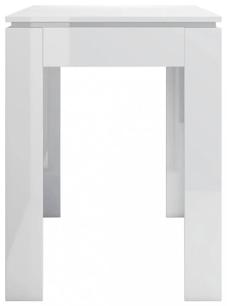 magasfényű fehér szerelt fa étkezőasztal 120 x 60 x 76 cm