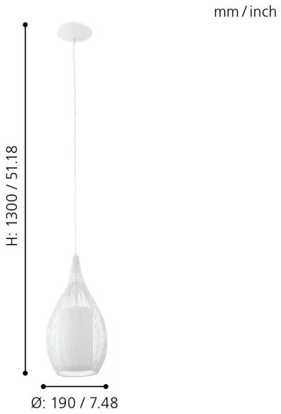 Eglo 92251 - Csillár RAZONI 1xE27/60W/230V