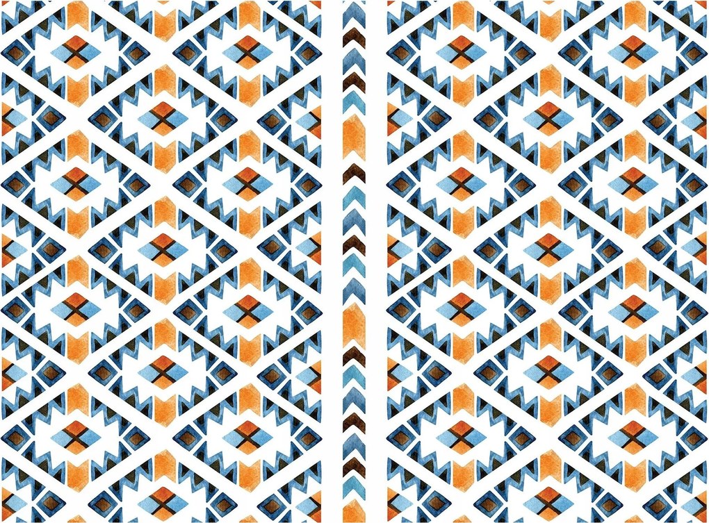 Fotótapéta Azték minta etnikai geometria Vinyl narancssárga 312x219 +ragasztó
