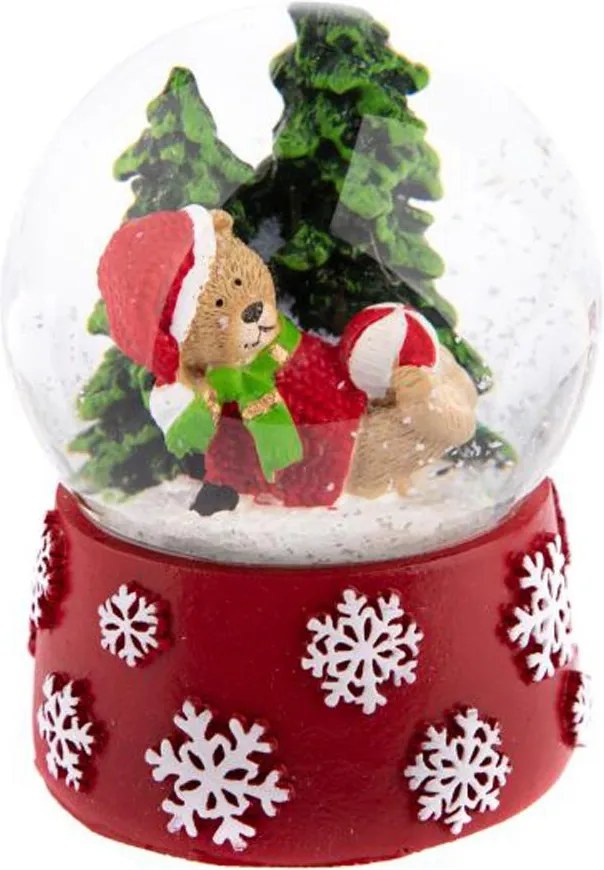 Szálló csillámos Hógömb macival