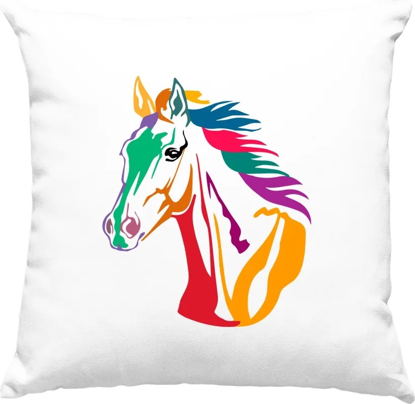 Ló párna Virágok Művészet 3 Fehér