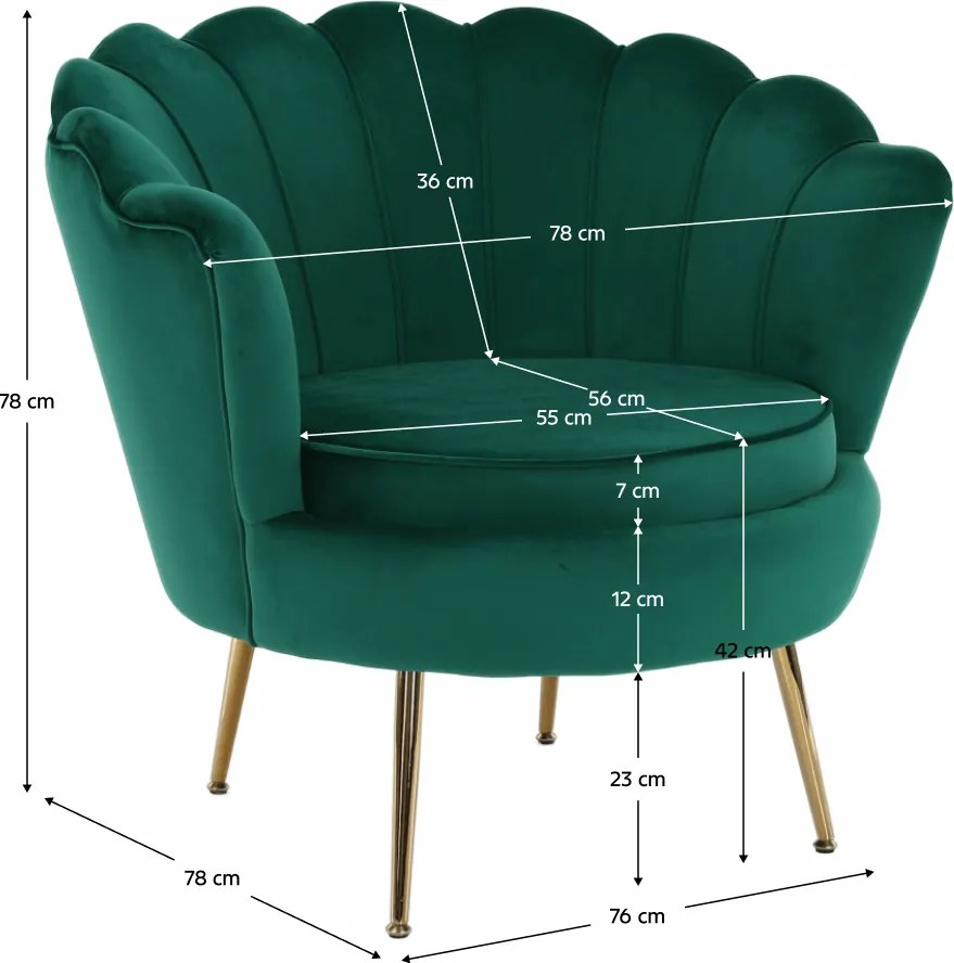Fotel Art-deco stílusban, smaragd Velvet anyag/gold króm-arany, NOBLIN