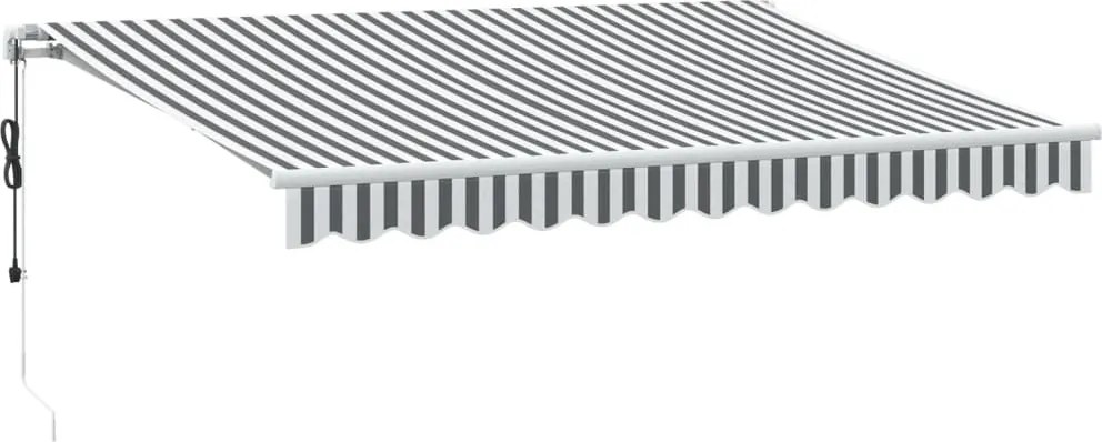 vidaXL antracitszürke-fehér LED-es automata napellenző 350 x 250 cm