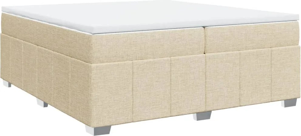 vidaXL krémszínű szövet rugós ágy matraccal 200 x 200 cm