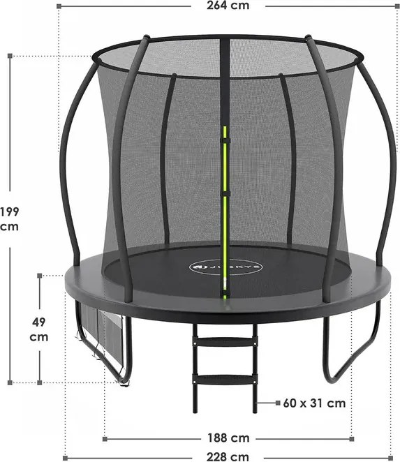 Juskys Trambulin Ø228 cm SkyBounce