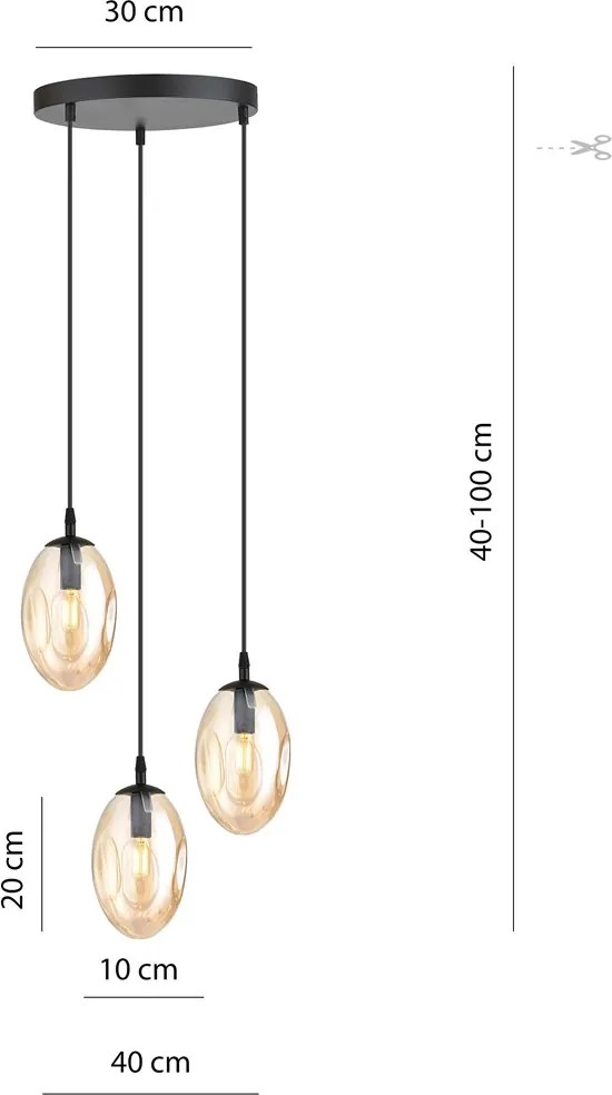 Emibig modern függeszték astral fekete mézédes emi1267/3prem