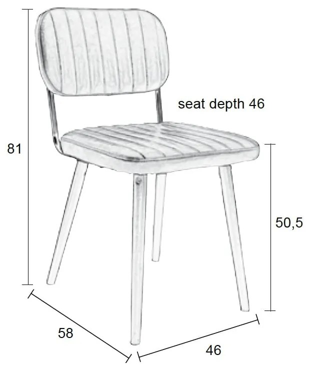 Fekete étkezőszék Jake Worn – White Label