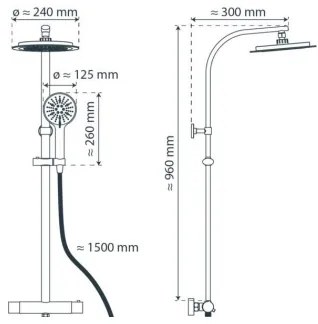 Schütte 60046 - Termosztátos zuhanyszett MADURA FRESH fényes króm
