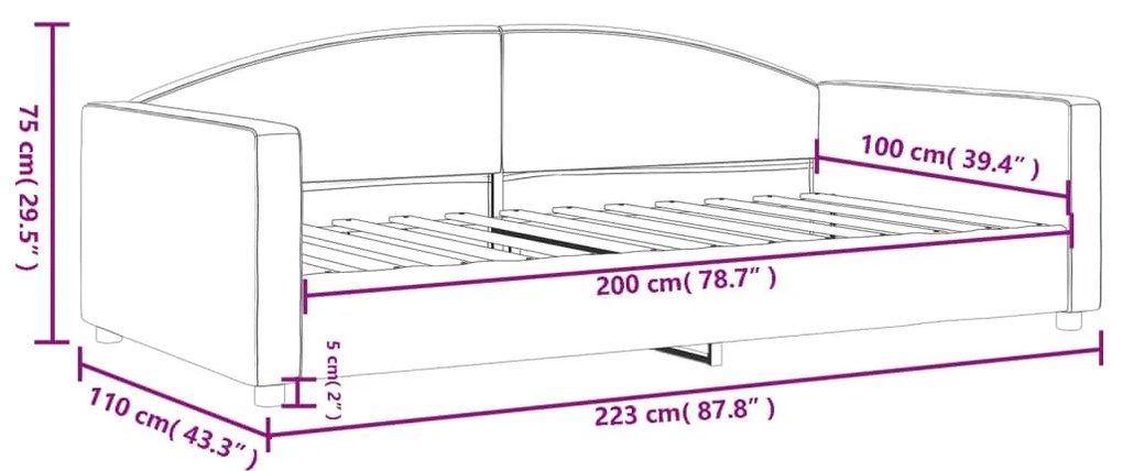 fekete szövet kanapéágy 100 x 200 cm