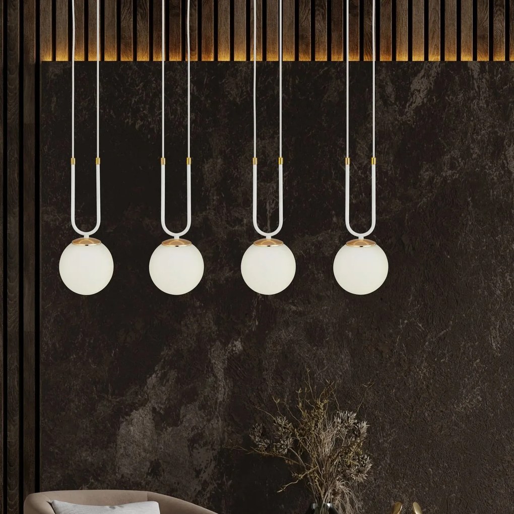Emibig modern függeszték glam fehér emi1115/4