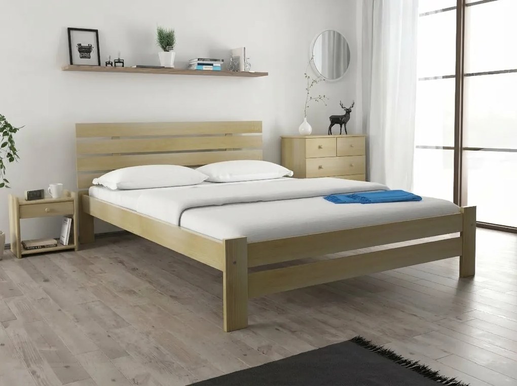 PARIS magasított ágy 140x200 cm, fenyőfa Ágyrács: Léces ágyrács, Matrac: Coco Maxi 20 cm matrac