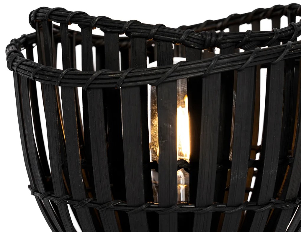 Keleti asztali lámpa fekete bambuszból - Pua