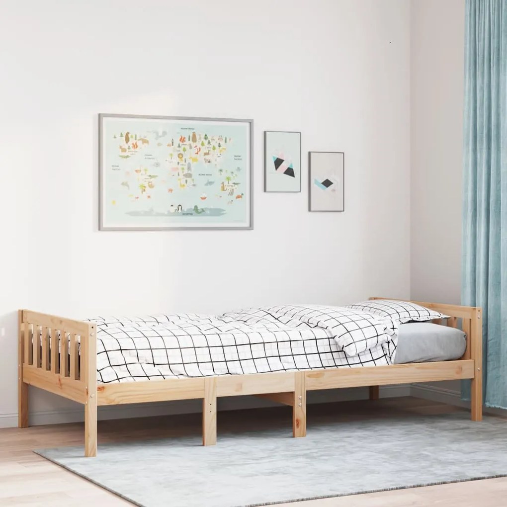 tömör fenyőfa gyerekágy matrac nélkül 90 x 190 cm