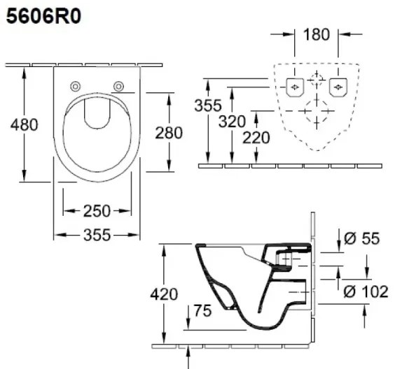 Villeroy & Boch 5606R0R1 - Fali WC SUBWAY 2.0 kerámia/fehér
