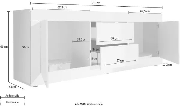 Komód NERILA fehér/barna