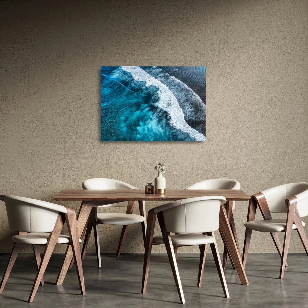 Kép - Hullámok a tengeren (üvegen) (70x50 cm)