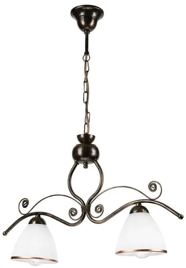 Csillár láncon RETRO 2xE27/60W/230V bronz/patinás