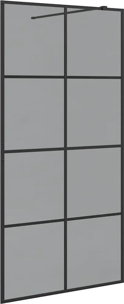 vidaXL Walk-in zuhanyfal Fekete 100 x 195 cm edzett üveg