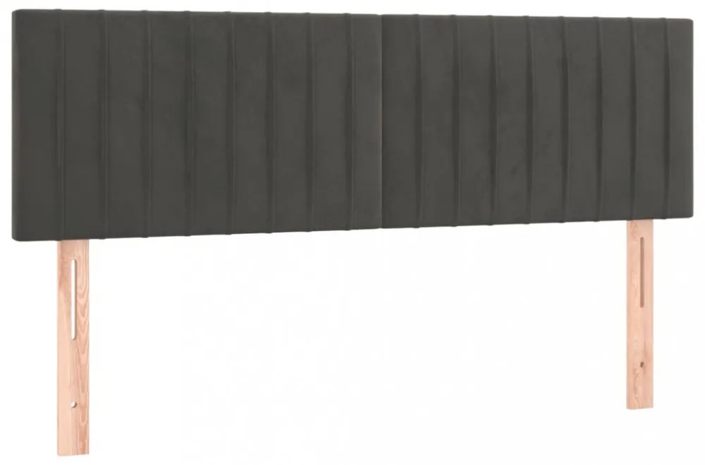 2 db sötétszürke bársony fejtámla 72 x 5 x 78/88 cm