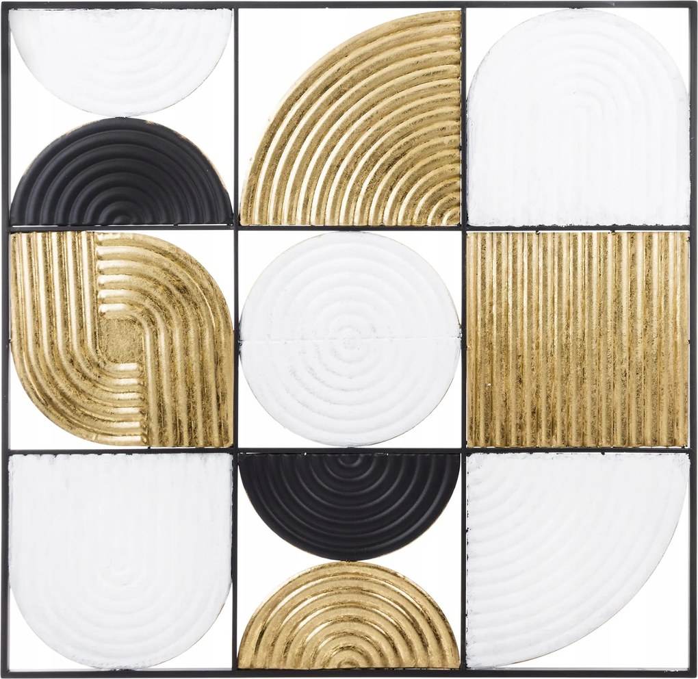 Fali Dekoráció Fém Arany Fehér Fekete