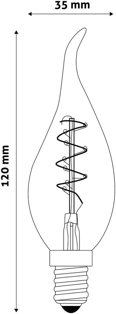 Avide LED Soft Filament Candle Flame 3W E14 EW 2700K