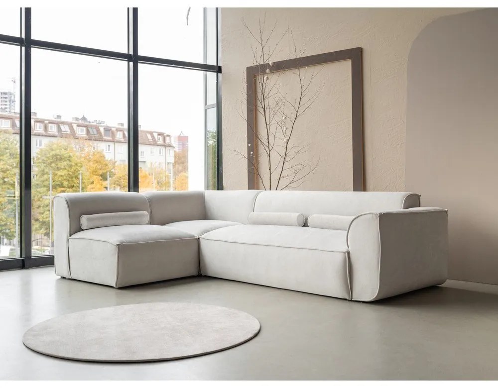 Krémszínű sarokkanapé (bal oldali) Flex Felix – Miuform