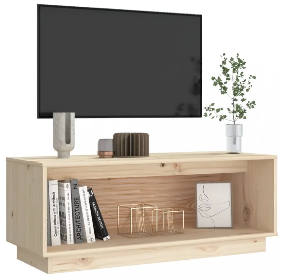 vidaXL tömör fenyőfa TV-szekrény 90x35x35 cm