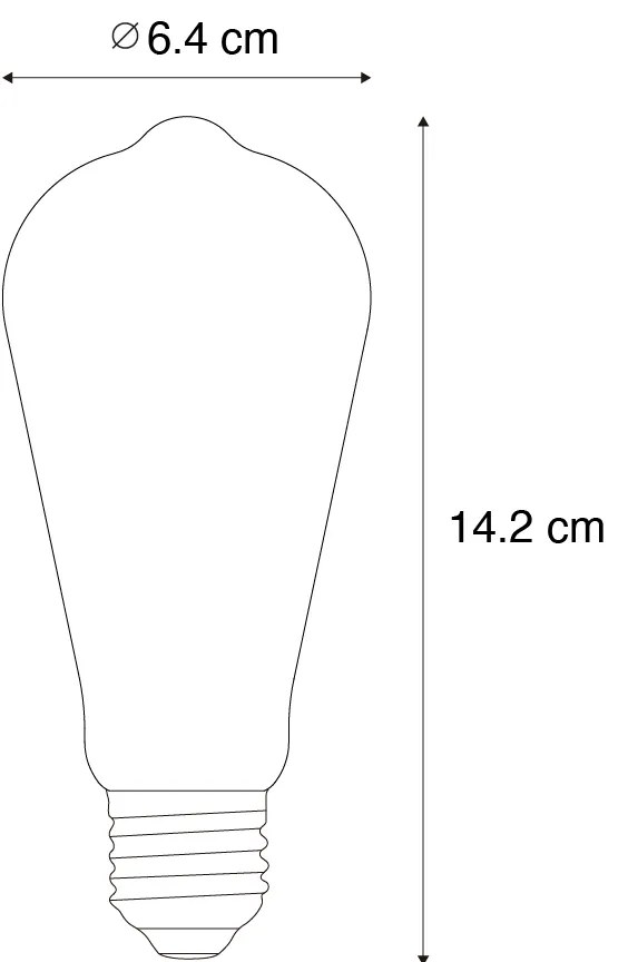 5 darabos E27 dimmelhető LED izzókészlet spirál szál ST64 arany 4W 270 lm 2100K