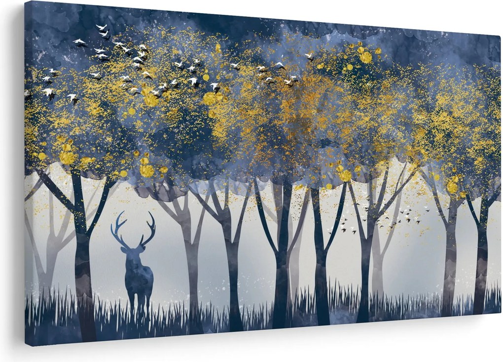 Kép egy szarvasról az erdőben (90x60 cm)