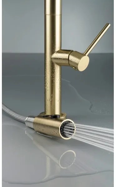 Deante BQO_R72M - Mosogatócsap kihúzható permetezővel OLFATO csiszolt arany