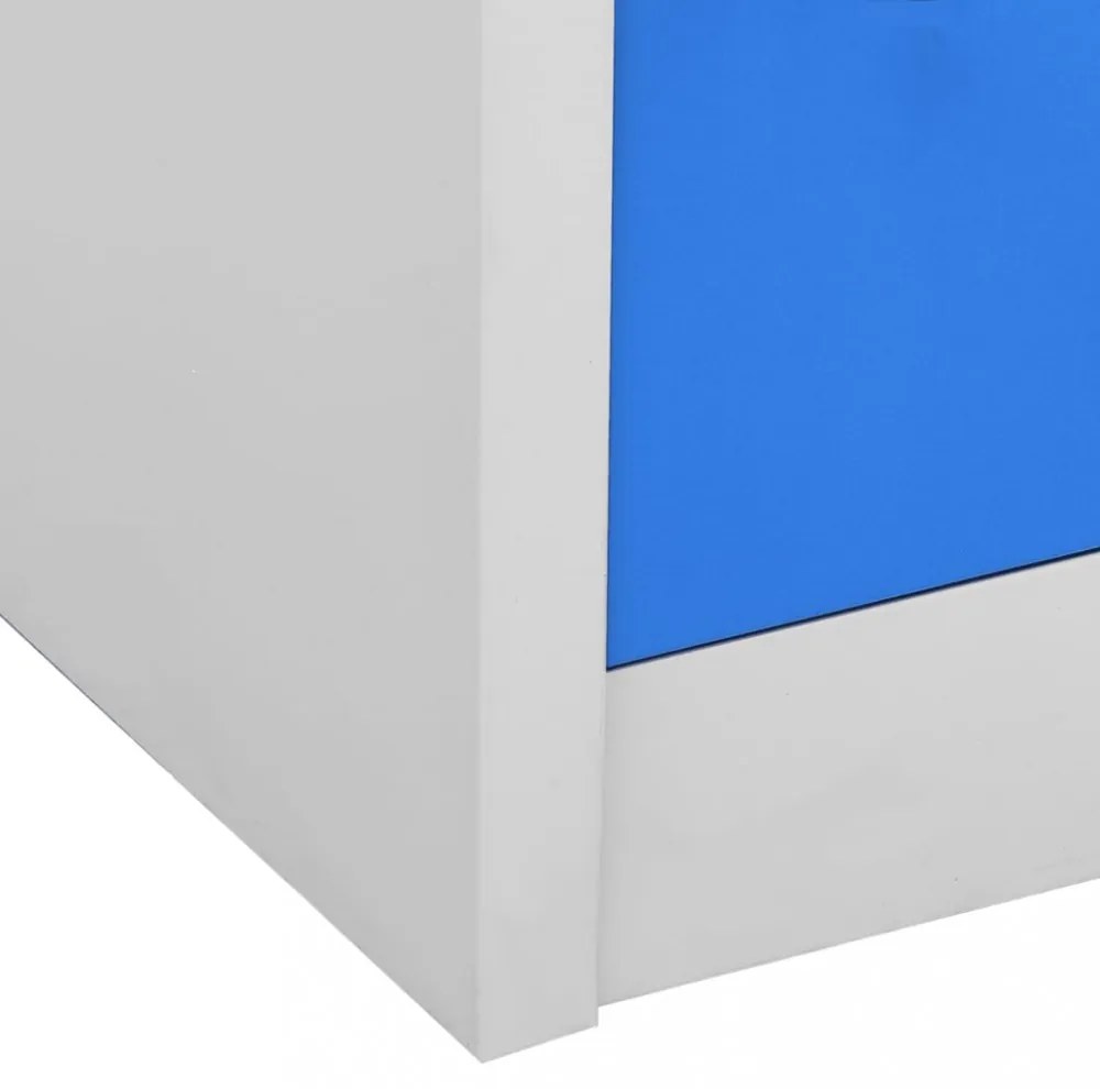 5 db világosszürke-kék acél zárható szekrény 90 x 45 x 92,5 cm