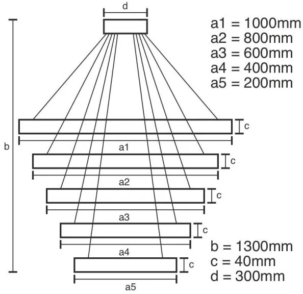 LED állítható fényerejű csillár kábellel LED/210W/230V 3000-6500K + DO