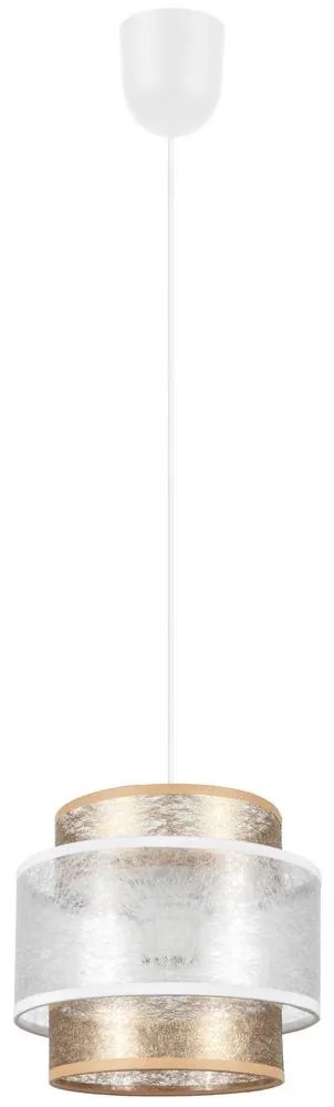 Csillár zsinóron GABI 1xE27/60W/230V arany/fehér á. 20 cm