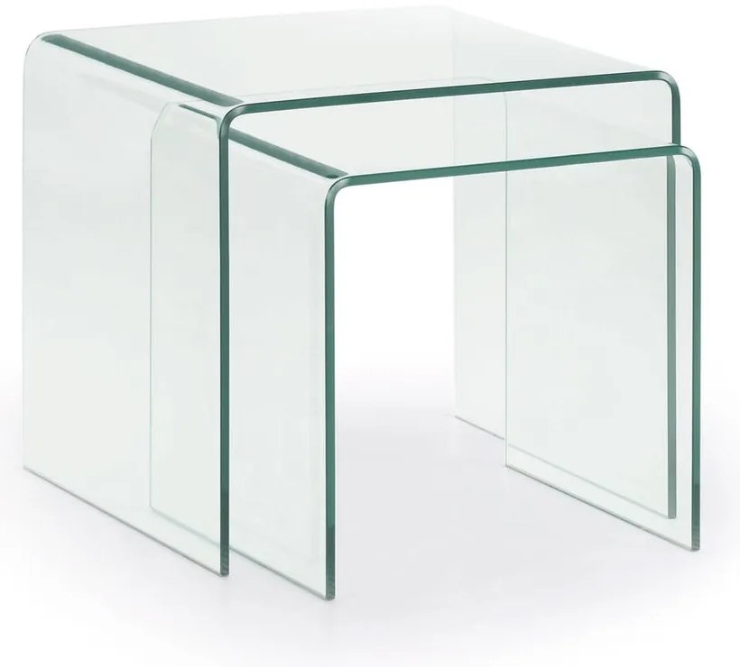 Üveg dohányzóasztal szett 2 db-os 50x50 cm Burano – Kave Home