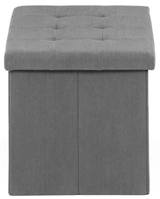 Szürke Kordbársony Tárolós Puff. TAB-472 GREY6