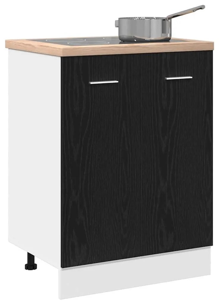 Alsószekrény Fekete Tölgy 60x46x81,5 cm Forgácslap