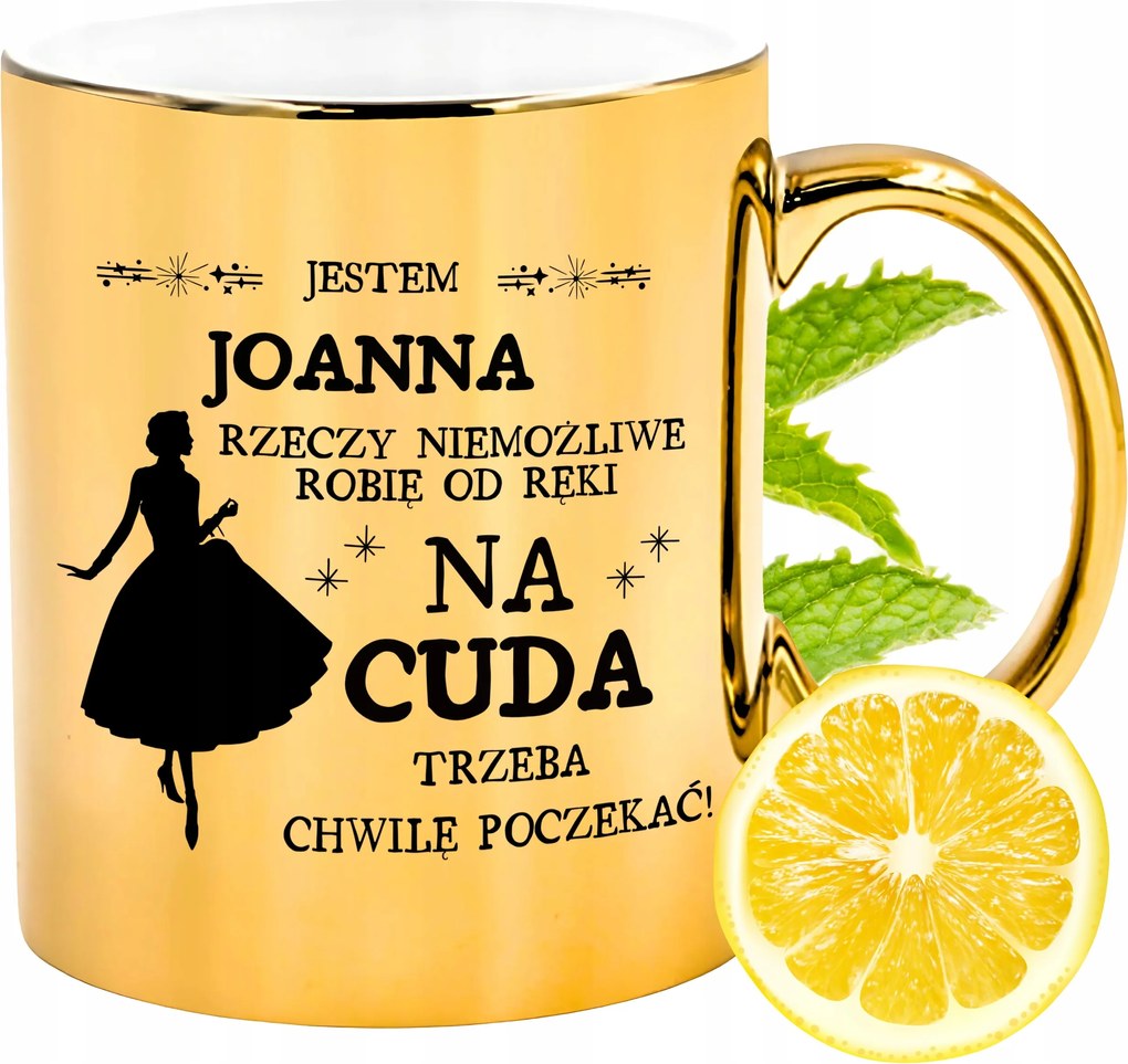 Prémium Arany Csillogó Bögre Johannának Ajándék Nyomtatott Fotóval