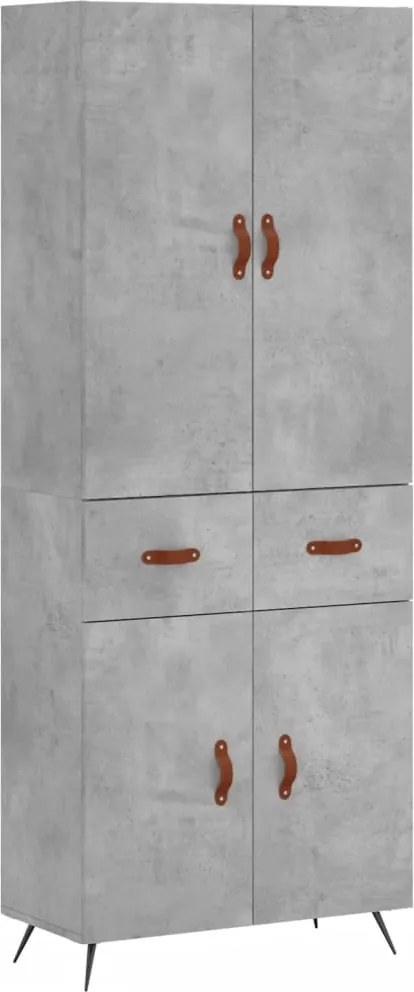vidaXL betonszürke szerelt fa magasszekrény 69,5 x 34 x 180 cm