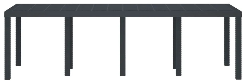 Kerti Asztal Antracit 250x100x73 cm Poly Rattan