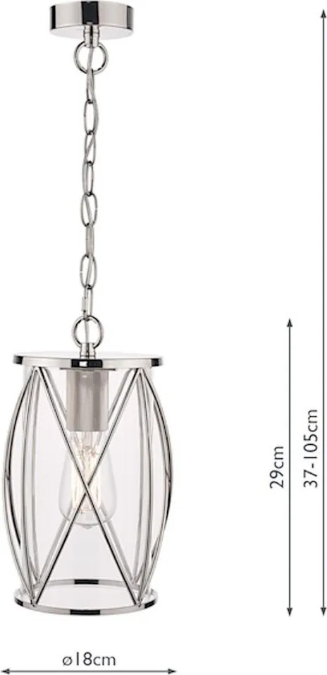 LAURA ASHLEY 3707566-Q BECKWORTH Klasszikus Függesztett Lámpa Fehér, Polírozott Nikkel E27 IP20