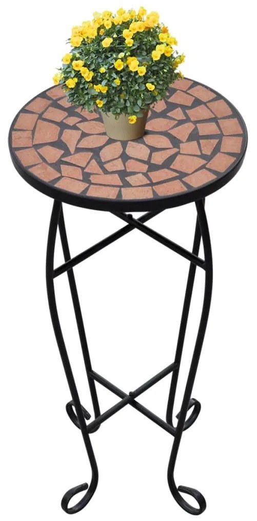 vidaXL Mozaik Kávézóasztal Növénytartó Asztal Terrakotta
