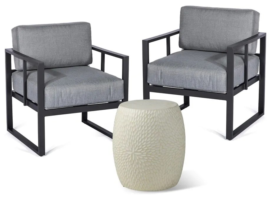 Szürke alumínium kétszemélyes kerti lounge szett – Bonami Essentials