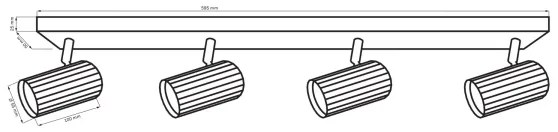 spotlámpa NICEA 4xGU10/10W/230V fekete
