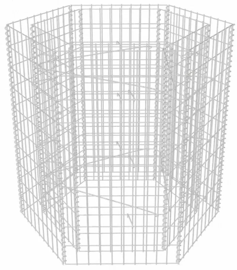 hatszögletű gabion magaságyás 100 x 90 x 100 cm