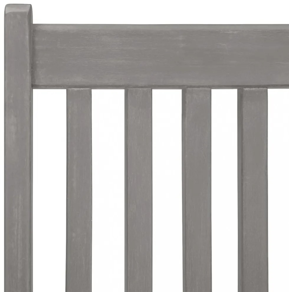 5 darabos, tömör akácfa kerti étkezőgarnitúra (150-200) x 100 cm, szürke